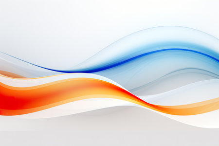 Abstract background with orange and blue wavy lines. Vector illustration.の素材