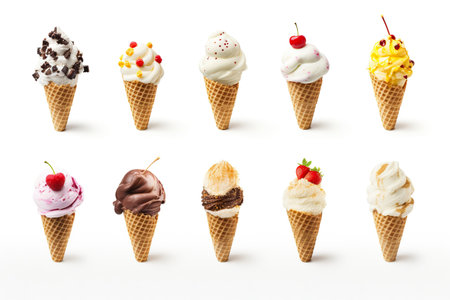 Ice Cream Dessert Background. This delightful backdrop everyone's favorite treat. generative ai illustrationの素材