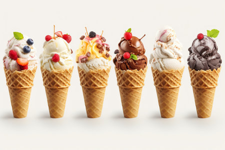 Ice Cream Dessert Background. This delightful backdrop everyone's favorite treat. generative ai illustrationの素材