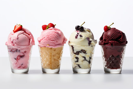 Ice Cream Dessert Background. This delightful backdrop everyone's favorite treat. generative ai illustrationの素材