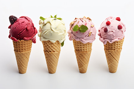 Ice Cream Dessert Background. This delightful backdrop everyone's favorite treat. generative ai illustrationの素材