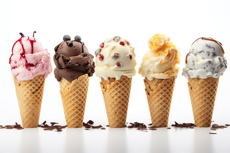 Ice Cream Dessert Background. This delightful backdrop everyone's favorite treat. generative ai illustrationの素材