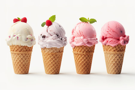 Ice Cream Dessert Background. This delightful backdrop everyone's favorite treat. generative ai illustrationの素材