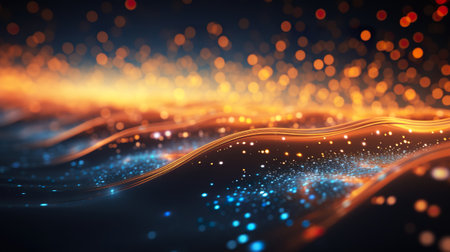 Abstract futuristic wallpaper illustration Data transfer technology concept. generative ai illustrationの素材
