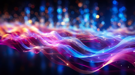 Abstract futuristic wallpaper illustration Data transfer technology concept. generative ai illustrationの素材