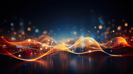 Abstract futuristic wallpaper illustration Data transfer technology concept. generative ai illustrationの素材