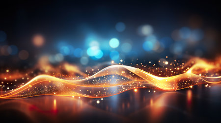 Abstract futuristic wallpaper illustration Data transfer technology concept. generative ai illustrationの素材