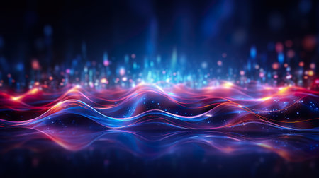 Abstract futuristic wallpaper illustration Data transfer technology concept. generative ai illustrationの素材