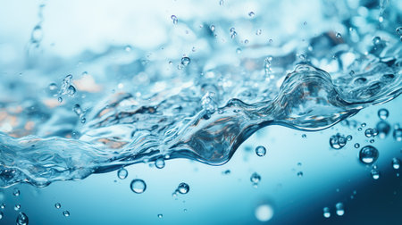 Background banner wallpaper. Closeup water splashes. generative ai illustrationの素材