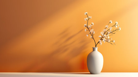 Home interior background banner with vase for product presentation. generative ai illustrationの素材