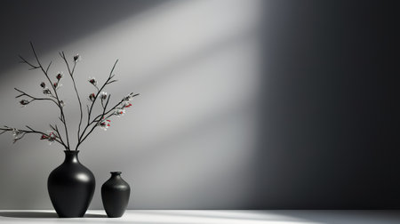 Home interior background banner with vase for product presentation. generative ai illustrationの素材