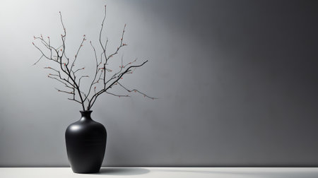 Home interior background banner with vase for product presentation. generative ai illustrationの素材