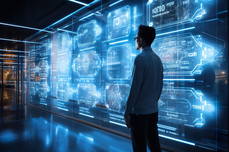 Artificial intelligence technology Machine learning, Data exchange. generative aiの素材