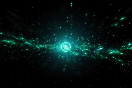 colorful light glowing starry space explosion. generative aiの素材