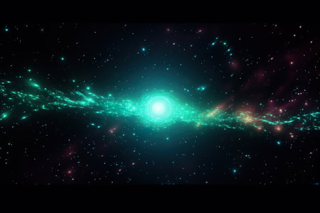 colorful light glowing starry space explosion. generative aiの素材