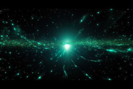 colorful light glowing starry space explosion. generative aiの素材