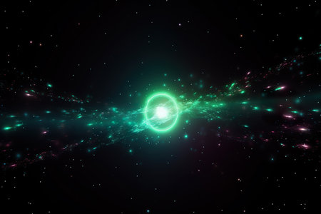 colorful light glowing starry space explosion. generative aiの素材
