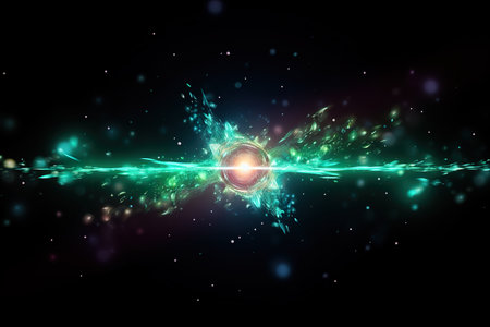 colorful light glowing starry space explosion. generative aiの素材