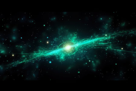 colorful light glowing starry space explosion. generative aiの素材