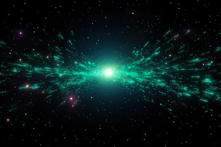 colorful light glowing starry space explosion. generative aiの素材