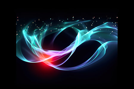 colorful neon light circular wave. generative aiの素材