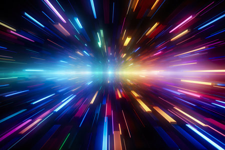abstract background neon lights speed. generative aiの素材