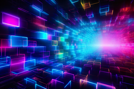abstract background neon lights speed. generative aiの素材
