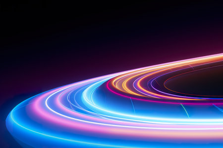 abstract background neon lights speed. generative aiの素材