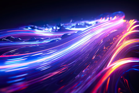 data binary flow rolling on futuristic technology background. generative aiの素材