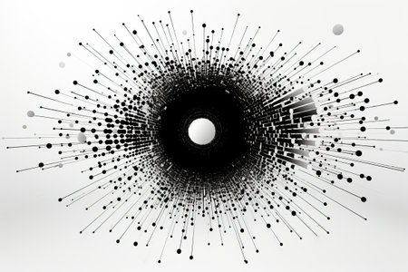 the black and white circle design, in the style of technological design. generative aiの素材