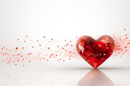 Heart shape on a minimalist white background. generative aiの素材