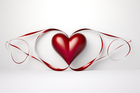 Heart shape on a minimalist white background. generative aiの素材