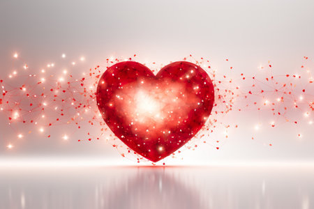 Heart shape on a minimalist white background. generative aiの素材