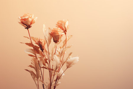 minimal dried flower pastel colors. generative aiの素材