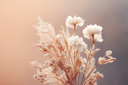 minimal dried flower pastel colors. generative aiの素材