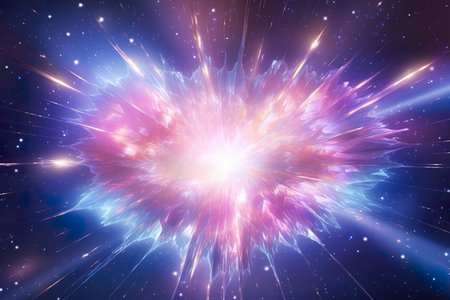 Love pattern, universe lights nebula vortex and starry sky. generative aiの素材