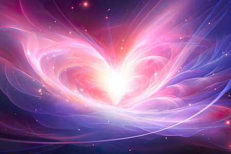 Love pattern, universe lights nebula vortex and starry sky. generative aiの素材
