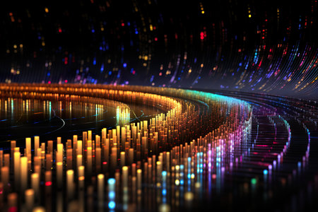 A rendering of a technology data binary code network background. generative aiの素材