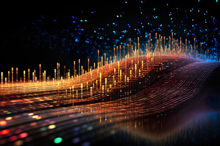 A rendering of a technology data binary code network background. generative aiの素材