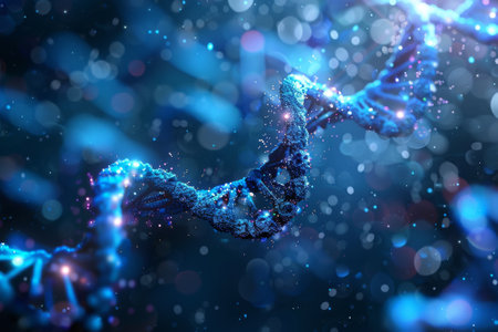 Molecules transcribing genetic information from DNA and translating it into functional proteins within the cell.の素材