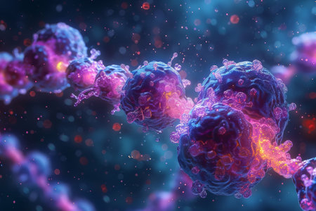 Molecules transcribing genetic information from DNA and translating it into functional proteins within the cell.の素材