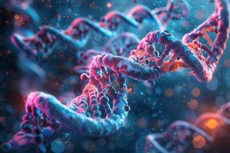 Molecules transcribing genetic information from DNA and translating it into functional proteins within the cell.の素材