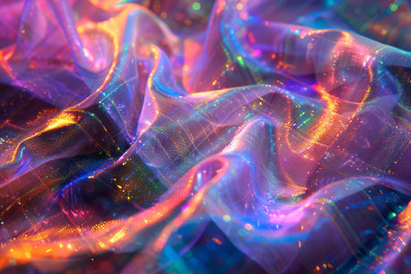 Abstract futuristic background with colorful glowing neon lightsの素材