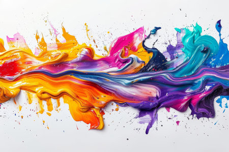 Abstract background acrylic color paint in fluid motionの素材