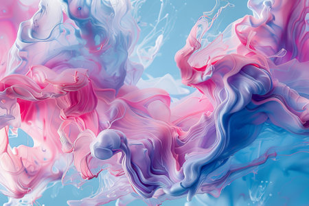Abstract background acrylic color paint in fluid motionの素材