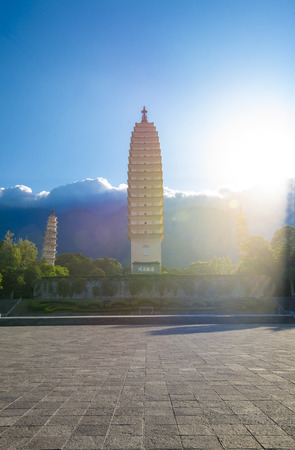 Three Pagodas of Chongsheng Temple at Dali, Yunnanのeditorial素材