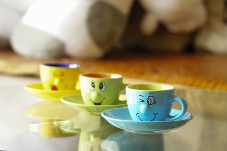 Coffee cups on the table の写真素材