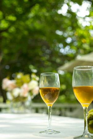 Two glasses of champagneの写真素材