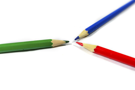 Red, green and blue color pencilの写真素材