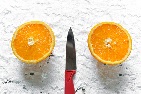 orange slice isolated on white background